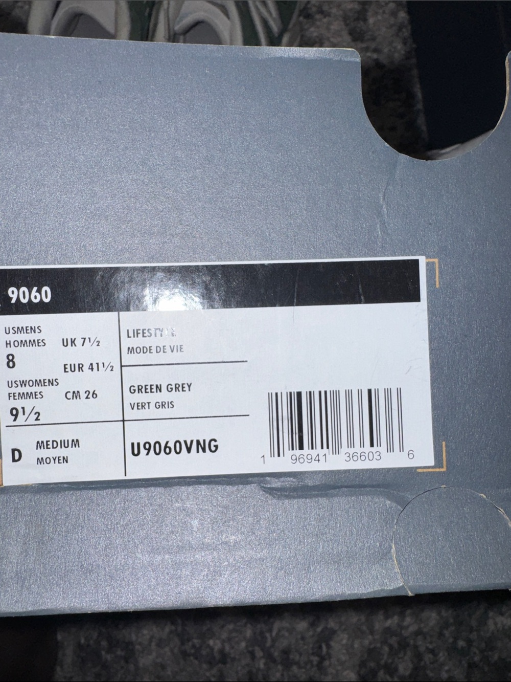 New Balance Green and White 906v1 Sneakers - Picture 8 of 8